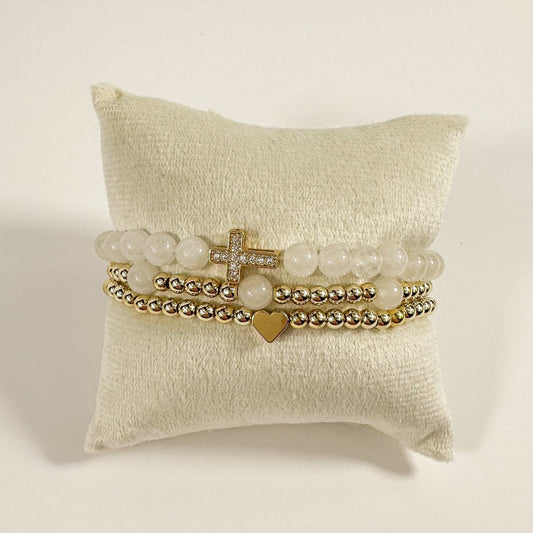 White Jade and Gold Stack