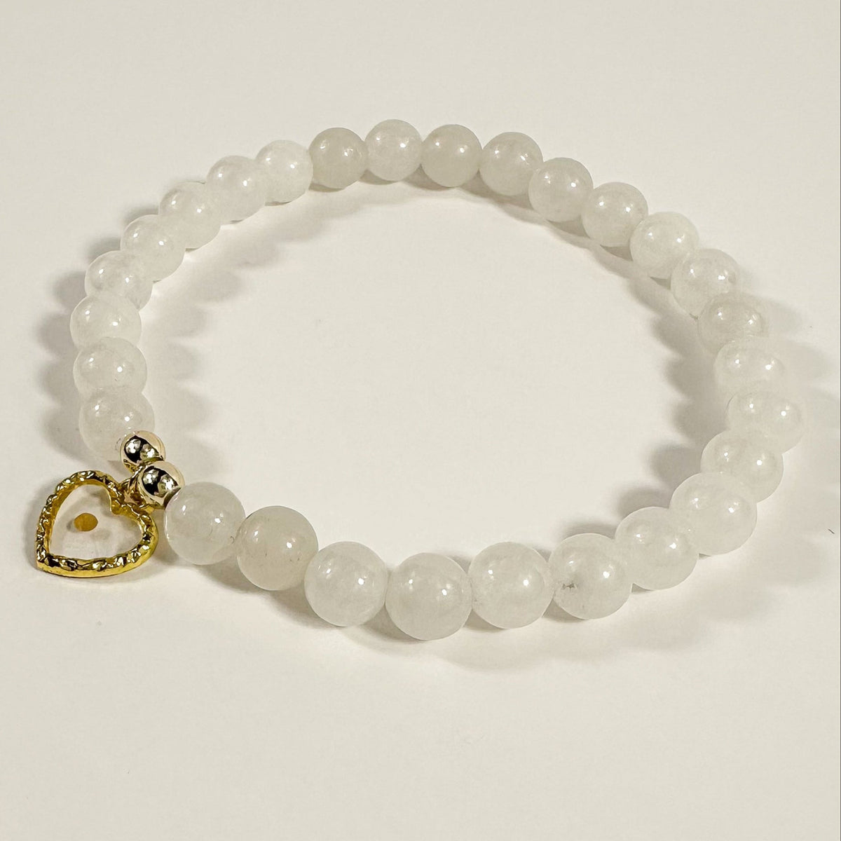 White Jade and Mustard Seed Bracelet