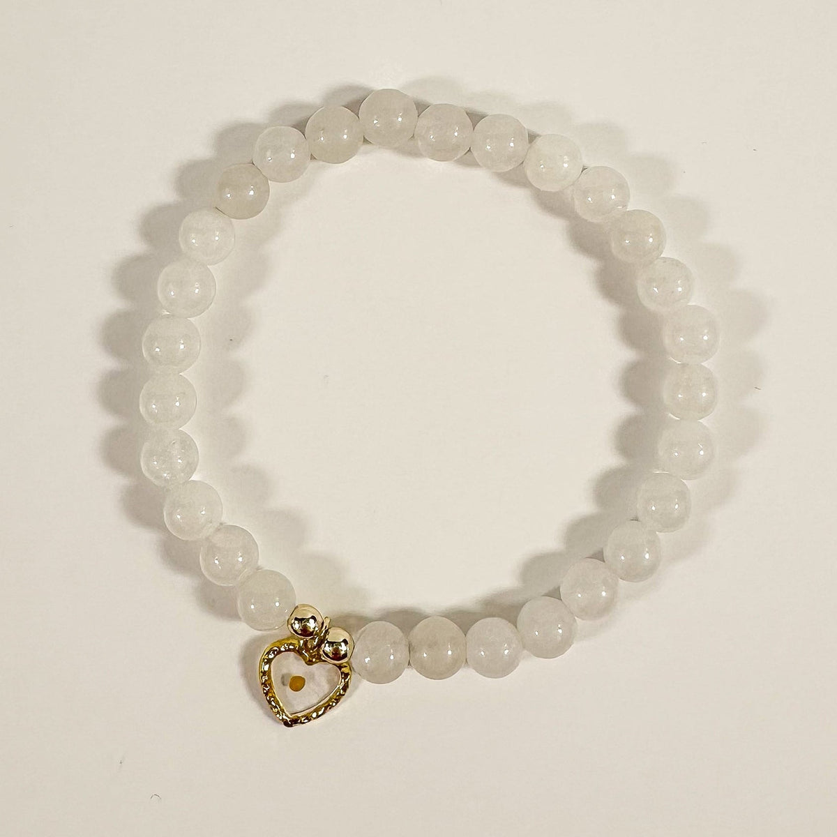White Jade and Mustard Seed Bracelet