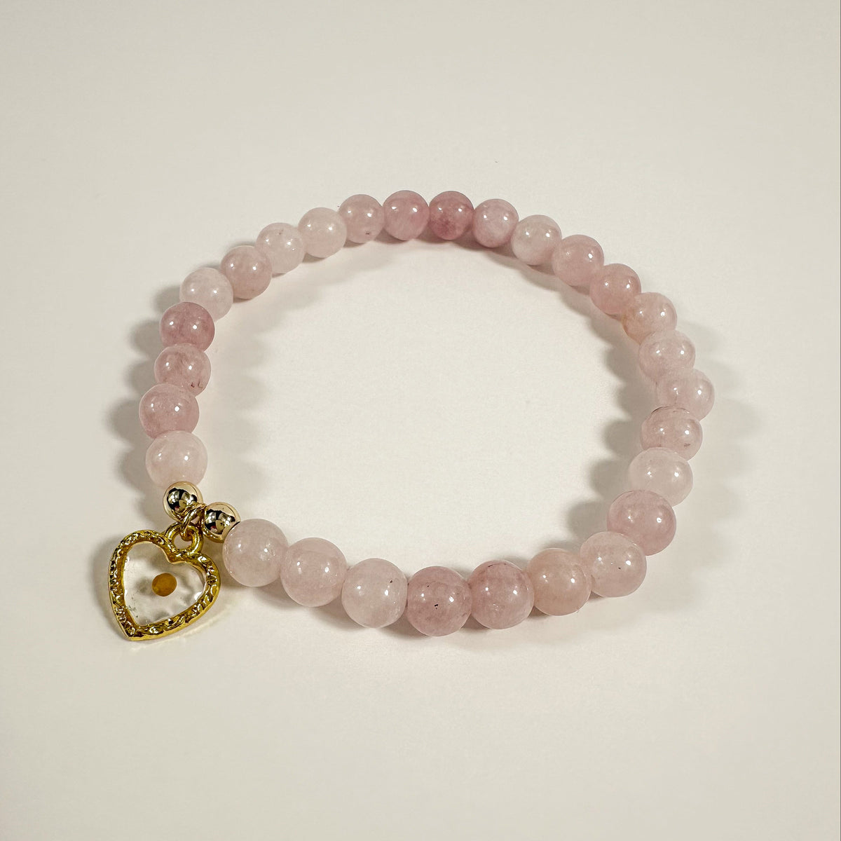 Pink Chalcedony and Mustard Seed Bracelet