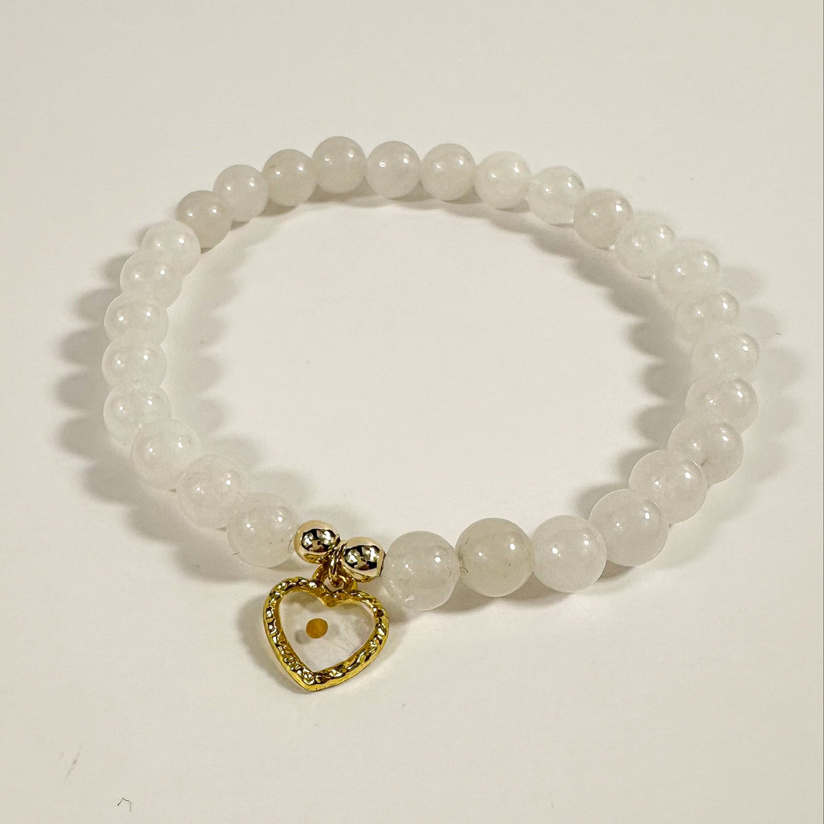 White Jade and Mustard Seed Bracelet